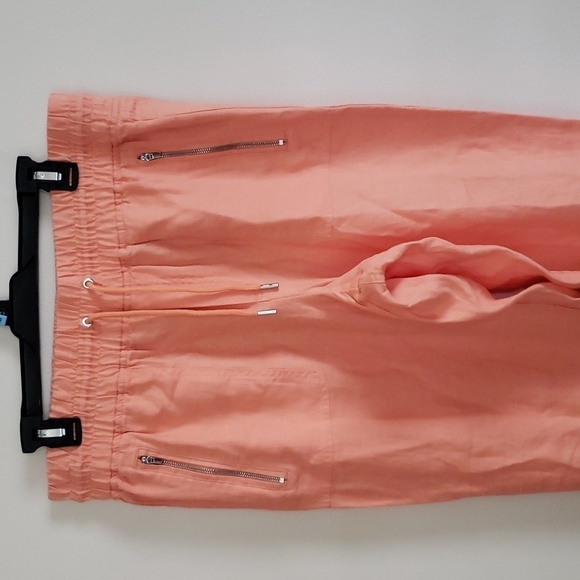 Athleta Cabo Linen Jogger in Sherbet Orange, women's size 14 - Picture 2 of 9
